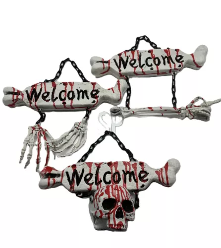 Véres csontváz „Welcome” dekoráció – 36 cm, 3 féle válaszható/db