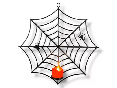 Halloween dekor pókháló mécsessel -  29,5*28*5cm 