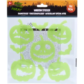 Halloween ablakmatrica 2-féle (tökös+szellemes) 19×19 cm