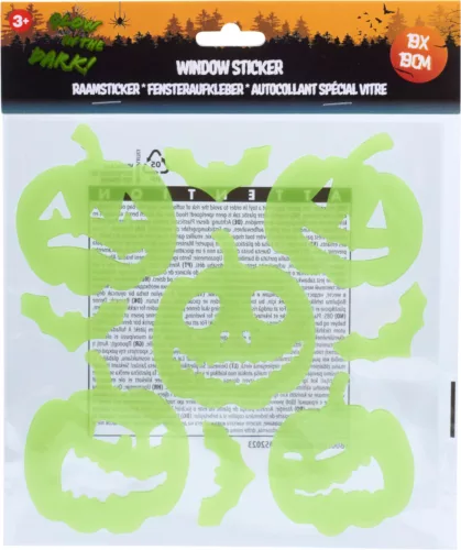 Halloween ablakmatrica 2-féle (tökös+szellemes) 19×19 cm