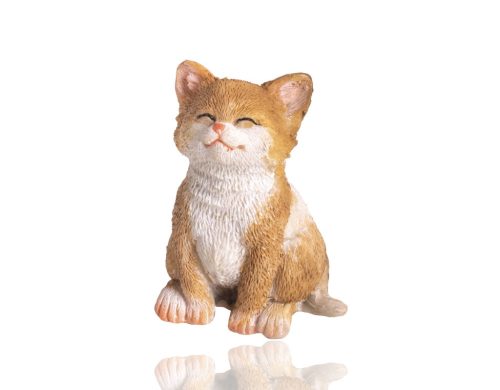 Kerámia macska ülő vörös 4x5,5cm