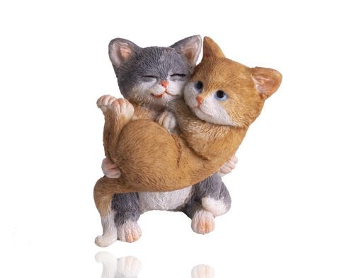 Kerámia macska ölben vörös 6cm