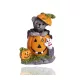 Kerámia halloween tök + maci 5,1x6,7cm