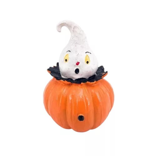 Kerámia halloweenszellem  narancs 7x9cm