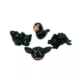 Kerámia halloween állatok 4db fekete 4,8cm