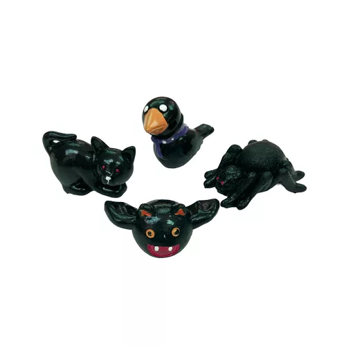 Kerámia halloween állatok 4db fekete 4,8cm