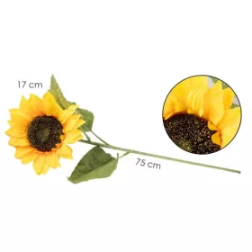 Selyem napraforgó szálas 75cm, 17cm-es fej