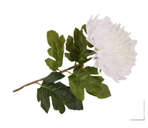 Élethű mű krizantém szál, krémszínű, 75 cm