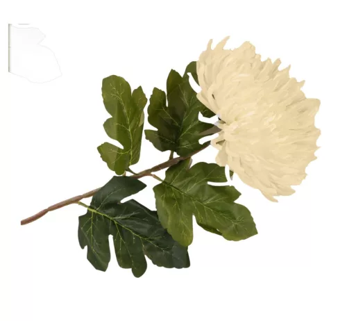 Élethű mű krizantém szál – fehér, 75 cm