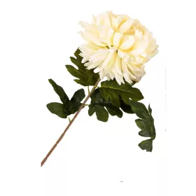   Élethű mű krizantém szál, dús virágfejjel, fehér, 78 cm