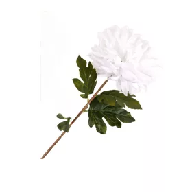   Élethű mű krizantém szál, telt virágfejjel, krémsárga, 78 cm