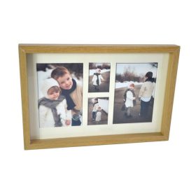 Képkeret 4 képhez 10x15cm és 5x7,5cm natúr