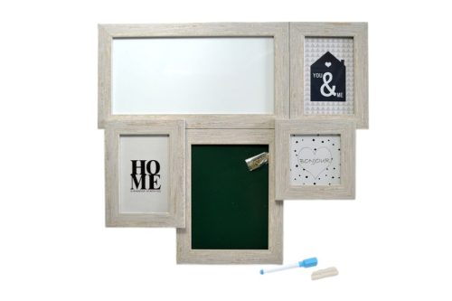 Képkeret 3 képhez + 2 üzenet tábla /filccel irható/