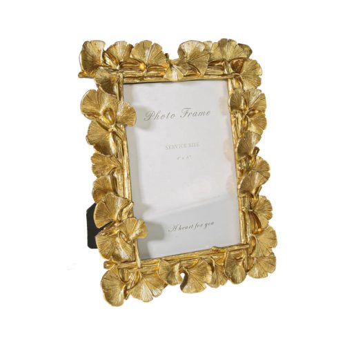 Képkeret ginkgo leveles 9x13cm - arany