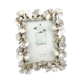 Képkeret ginkgo leveles 9x12cm - ezüst