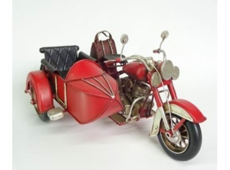 Makett oldalkocsis motor piros 28,8x18,5x15cm