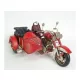 Makett oldalkocsis motor piros 28,8x18,5x15cm