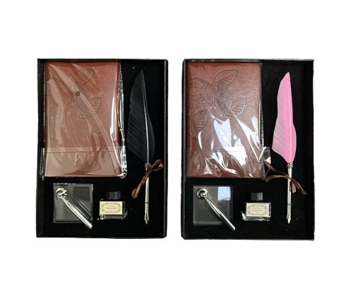 Kalligráfikus szett tinta+toll +notesz,tolltartó díszdobozban