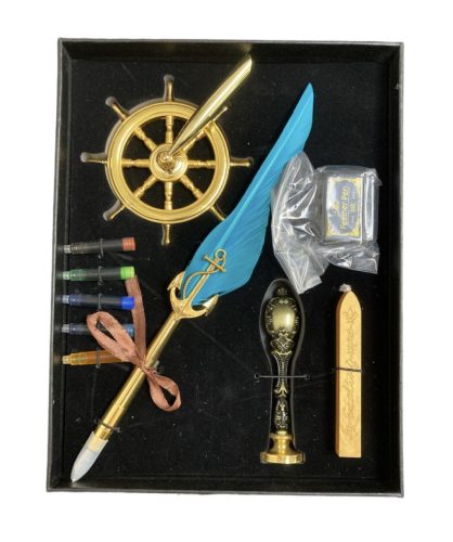 Kalligrafikus szett tinta +toll díszdobozban tengerész