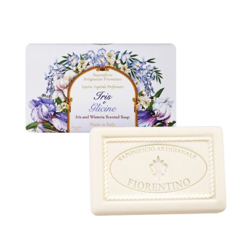 Írisz és lilaakác illatú olasz dekor szappan díszcsomagolásban 250 g