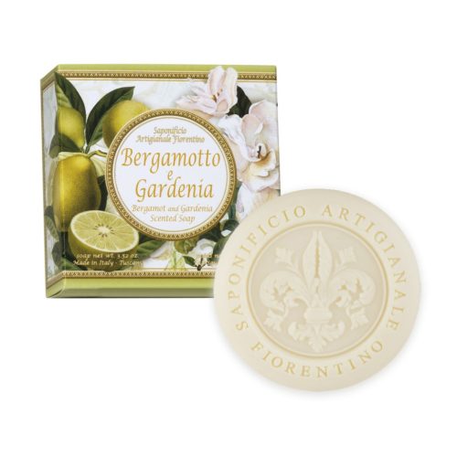 Bergamott és gardénia illatú olasz dekor szappan díszdobozban 100 g