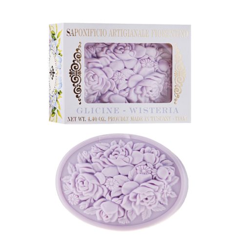 Lilaakác illatú olasz dekor szappan díszdobozban 125 g