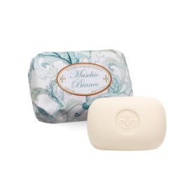   Fehér pézsma illatú olasz dekor szappan díszcsomagolásban 200 g