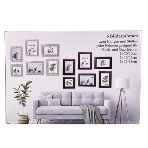 Képkeret szett 6db-os fehér 1/10x10cm , 3/10x15cm ,2/13x18cm