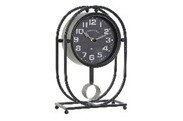 Asztali óra (vas/üveg) 16,5x7x25cm fekete