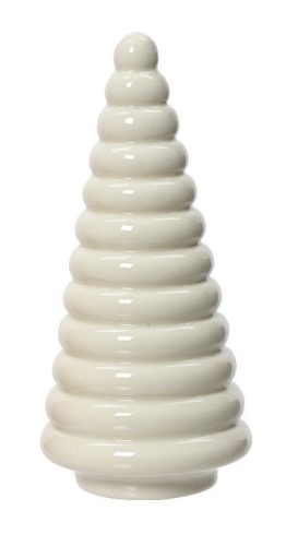 Porcelán fényes karácsony fa fehér 7,5x16 cm 