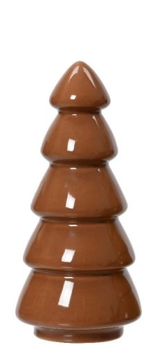 Porcelán fényes karácsonyfa barna 7,5x16 cm 