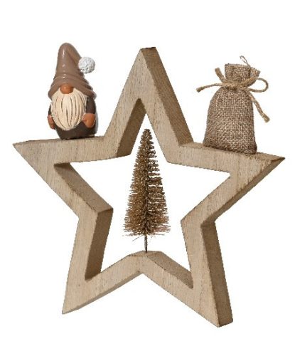 Karácsonyi csillag alakú orrszakáll dekoráció 2x14,5x16,5 cm 70 % FSC mix