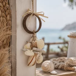 Álomfogó kagylóval natúr 4x4x38cm