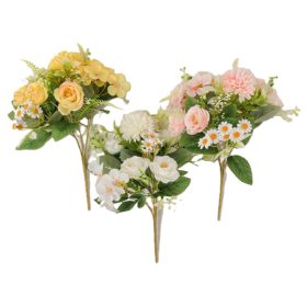   Élethű mű rózsa és vegyes virágcsokor 31 cm – 3 féle választható/db