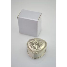 Ékszertartó doboz fém szív forma kicsi 5,5x6cm