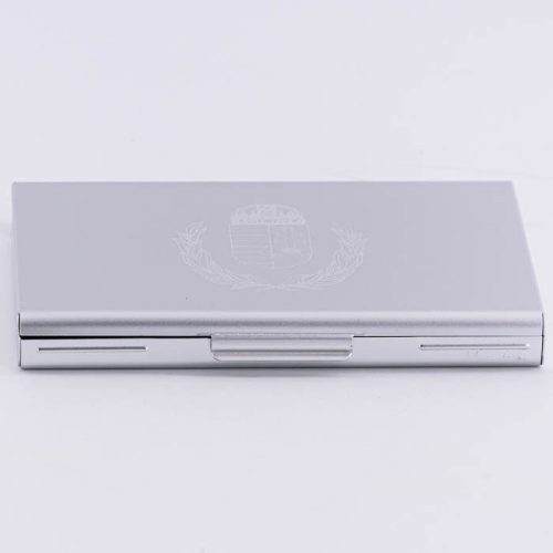 Névjegykártya tartó fém címeres gravírozott