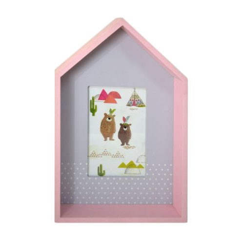 Fa ház képkeret,dekoros 19x29,5x5,5cm