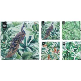 Szalvéta zöldekkel levelekkel  díszített 33x33cm 16db/cs