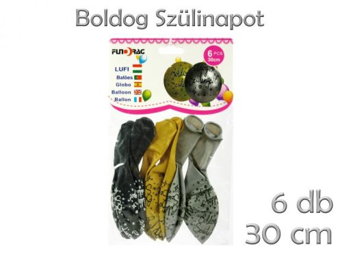 Latex lufi BSZ arany-ezüst 5db 30cm