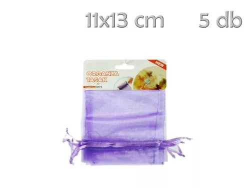Organza tasak világoslila 5db 11x13cm