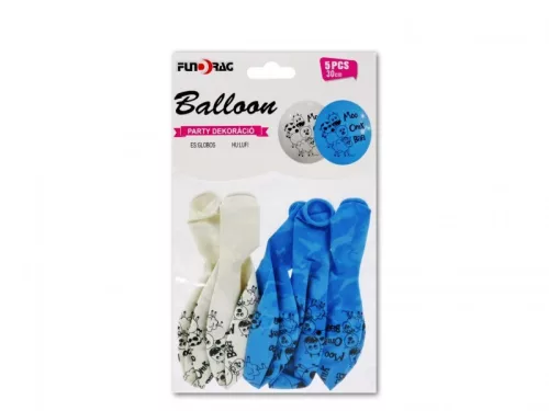 Lufi latex  házi állatos 5db 30cm kék/fehér