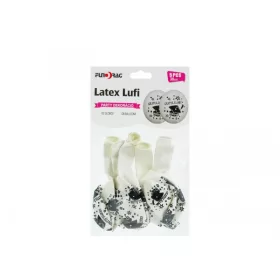   Ballagási latex lufi szett 5 db 30 cm fehér gratulációs mintával