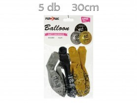 Latex lufi BSZ 60 arany-ezüst-fekete 5db 30cm