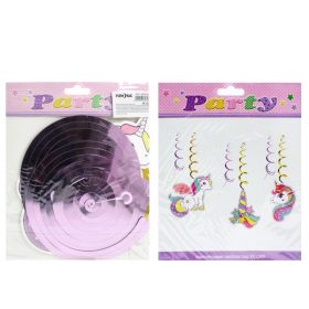 Party spirál unikornis 3db