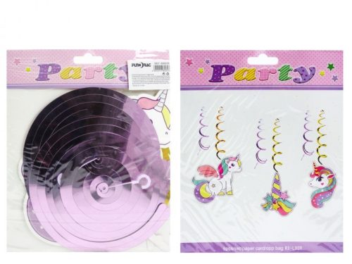 Party spirál unikornis 3db