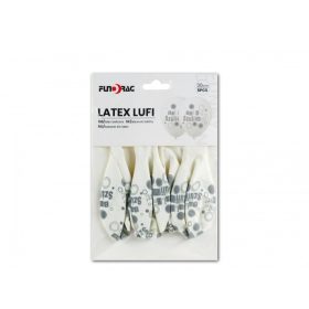   Latex lufi BSZ 30 cm 5 db/csomag fehér alapon ezüst felirat