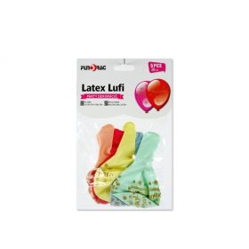   Latex lufi BSZ 30 cm 5db/csomag vegyes színek arany felirattal
