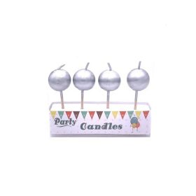 Gyertya gömb ezüst 4db/csomag