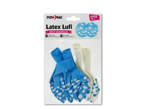 Latex lufi felhős kék vagy fehér  5db 30cm