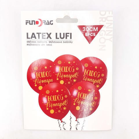 Latex lufi névnap  5db 30cm